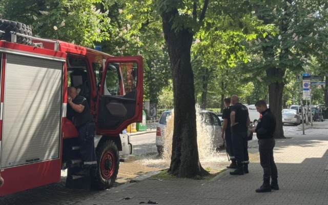 Заради авария: Вода извира от улица в центъра на София