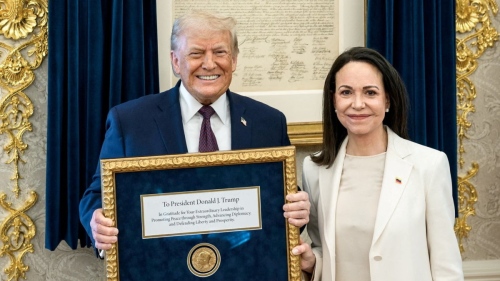 'Медал за свободата': Мачадо подари Нобеловата си награда за мир на Тръмп