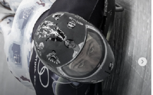 МОК цензурира каската на украински спортист с лицата на жертви от войната