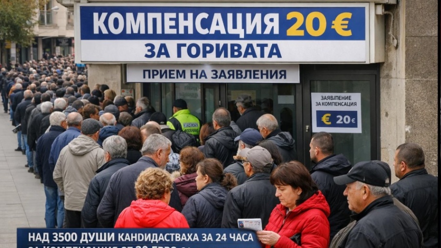 За по-малко от 24 часа над 3500 души кандидатстваха за компенсация от 20 евро за поскъпването на горивата