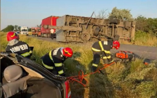 Откачено ремарке на бг ТИР уби румънско семейство край Браила