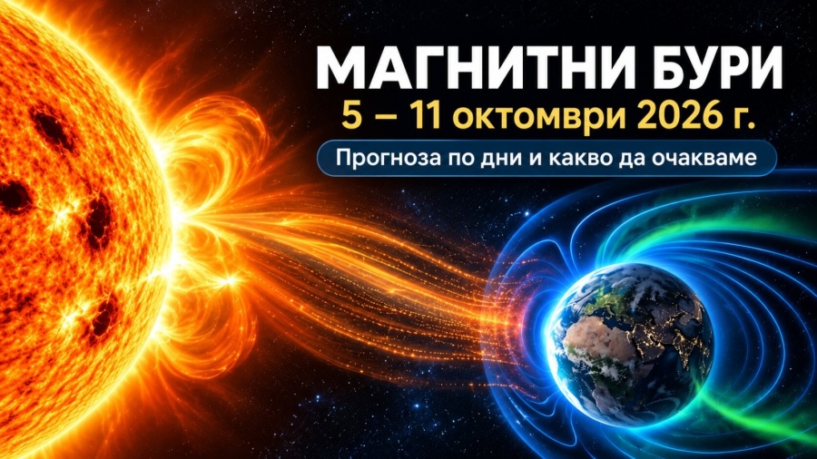 Магнитни бури през седмицата 5–11 октомври 2026 г.: G1 буря се очаква още в понеделник